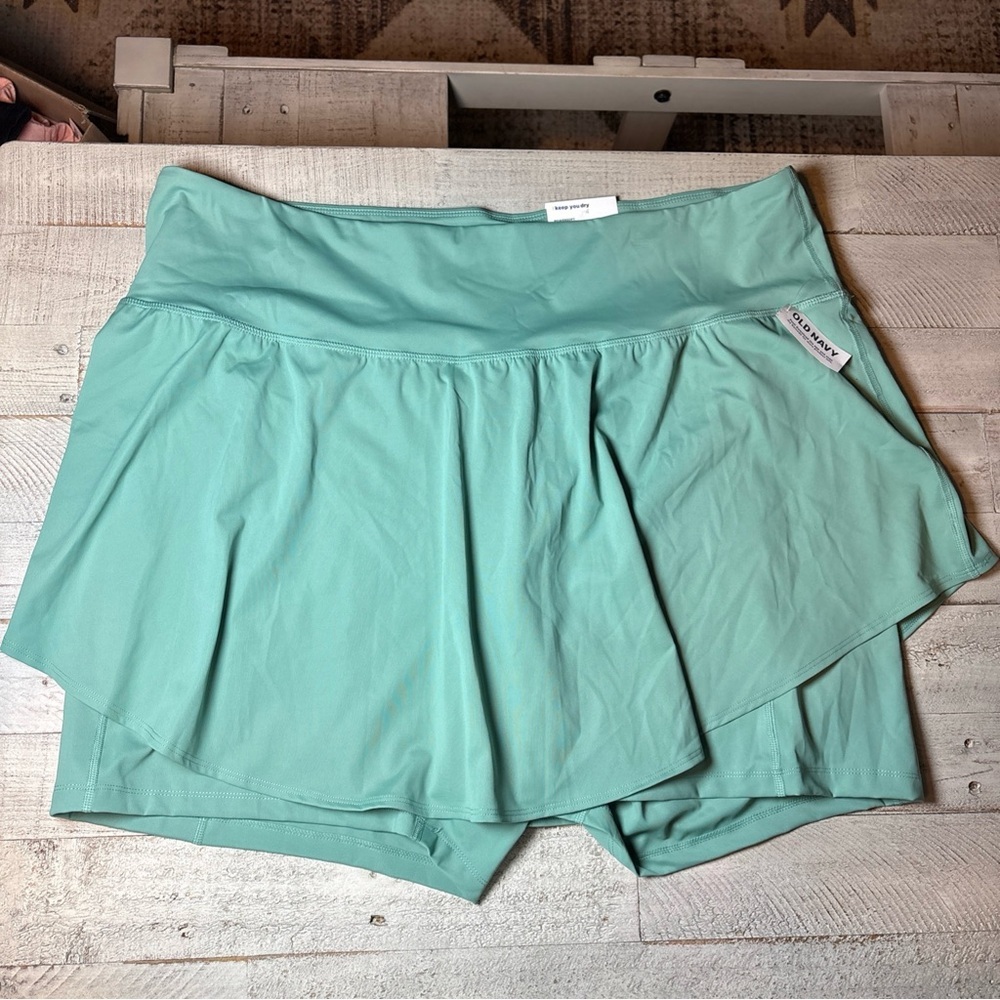 Old Navy Womens Extra High-Waisted PowerSoft Pleated Sage  Skort Plus Size 4X - Picture 6 of 15